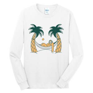 Lazy Sloth Vacation Palm Tree Tall Long Sleeve T-Shirt