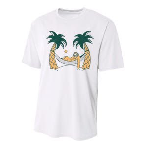 Lazy Sloth Vacation Palm Tree Performance Sprint T-Shirt