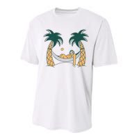 Lazy Sloth Vacation Palm Tree Performance Sprint T-Shirt