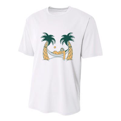 Lazy Sloth Vacation Palm Tree Youth Performance Sprint T-Shirt
