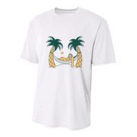 Lazy Sloth Vacation Palm Tree Youth Performance Sprint T-Shirt