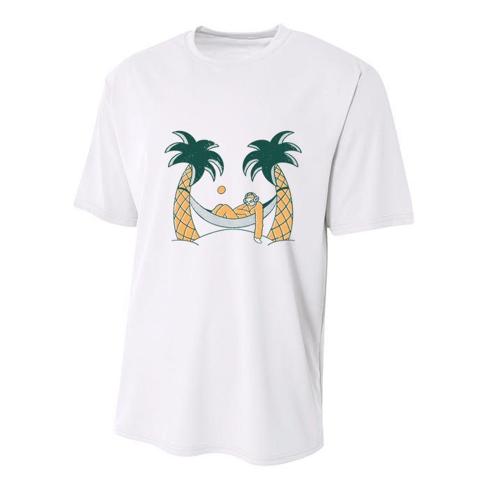 Lazy Sloth Vacation Palm Tree Youth Performance Sprint T-Shirt