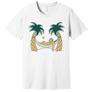 Lazy Sloth Vacation Palm Tree Premium T-Shirt