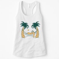 Lazy Sloth Vacation Palm Tree Womens Tank Top