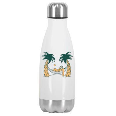 Lazy Sloth Vacation Palm Tree Stainless Steel Insulated Water Bottle