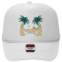 Lazy Sloth Vacation Palm Tree Trucker Hat