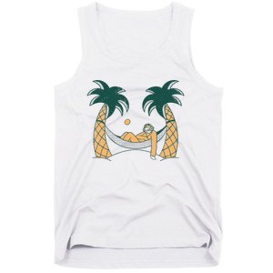 Lazy Sloth Vacation Palm Tree Tank Top