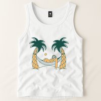 Lazy Sloth Vacation Palm Tree Tank Top