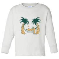 Lazy Sloth Vacation Palm Tree Toddler Long Sleeve Shirt