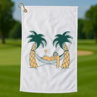 Lazy Sloth Vacation Palm Tree Golf Towel