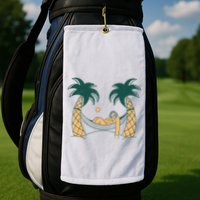 Lazy Sloth Vacation Palm Tree Golf Towel