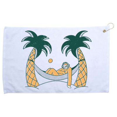 Lazy Sloth Vacation Palm Tree Grommeted Golf Towel