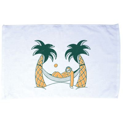 Lazy Sloth Vacation Palm Tree Microfiber Hand Towel