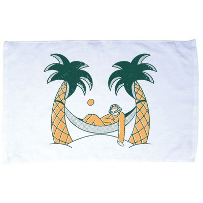 Lazy Sloth Vacation Palm Tree Microfiber Hand Towel