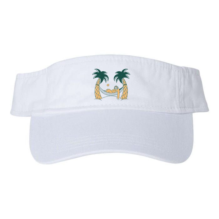Lazy Sloth Vacation Palm Tree Valucap Bio-Washed Visor