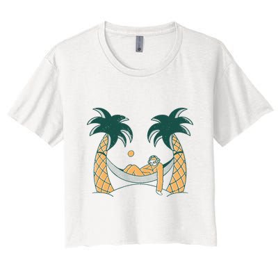 Lazy Sloth Vacation Palm Tree Crop Top
