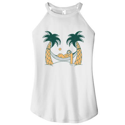 Lazy Sloth Vacation Palm Tree Women's Perfect Tri Rocker Tank