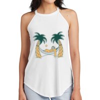 Lazy Sloth Vacation Palm Tree Women's Perfect Tri Rocker Tank