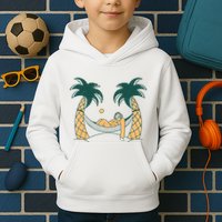 Lazy Sloth Vacation Palm Tree Kids Hoodie