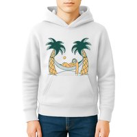 Lazy Sloth Vacation Palm Tree Kids Hoodie