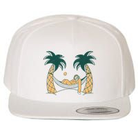 Lazy Sloth Vacation Palm Tree Wool Snapback Cap