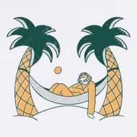 Lazy Sloth Vacation Palm Tree Wool Snapback Cap