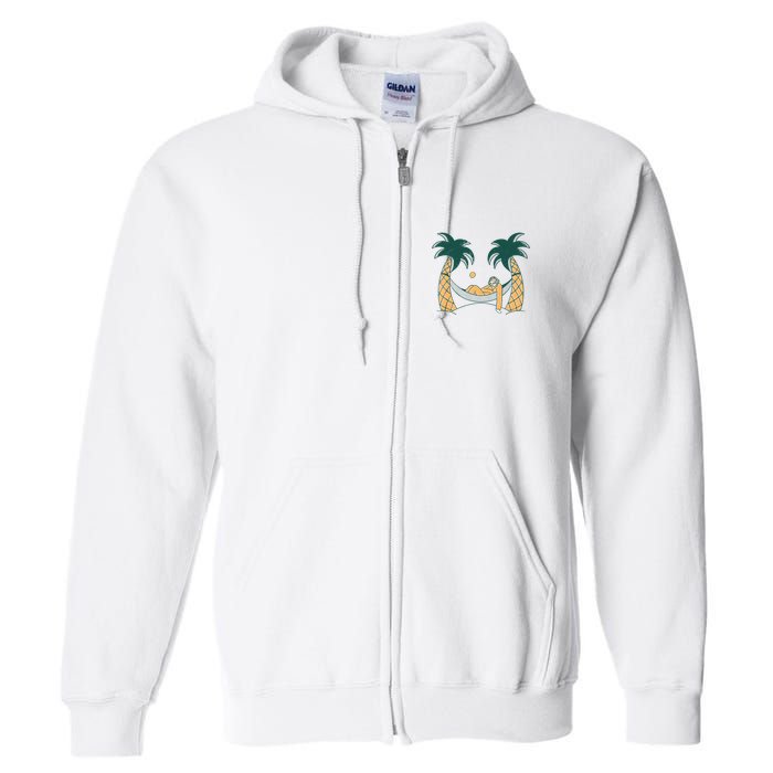 Lazy Sloth Vacation Palm Tree Full Zip Hoodie