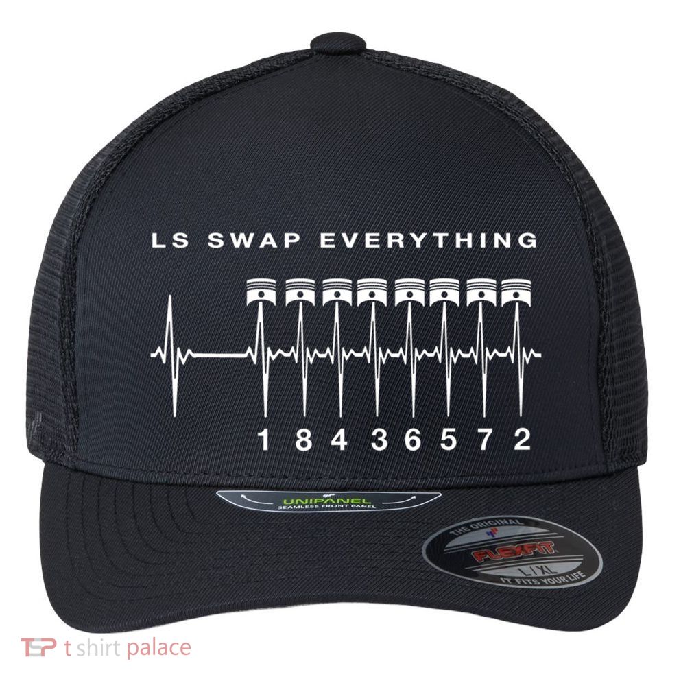 Ls Swap V8 Everything Car Enthusiast Mechanic Trucks Heartbe Funny Gift Flexfit Unipanel Trucker Cap