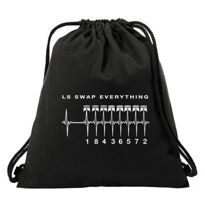 Ls Swap V8 Everything Car Enthusiast Mechanic Trucks Heartbe Funny Gift Drawstring Bag