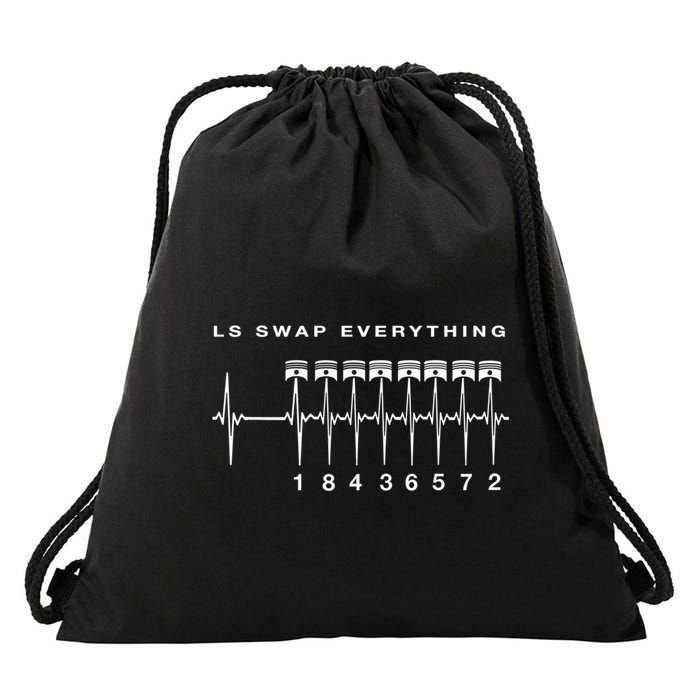Ls Swap V8 Everything Car Enthusiast Mechanic Trucks Heartbe Funny Gift Drawstring Bag