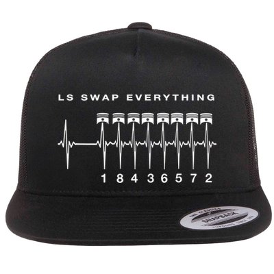 Ls Swap V8 Everything Car Enthusiast Mechanic Trucks Heartbe Funny Gift Flatbill Hat