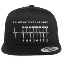 Ls Swap V8 Everything Car Enthusiast Mechanic Trucks Heartbe Funny Gift Flat Bill Trucker Hat