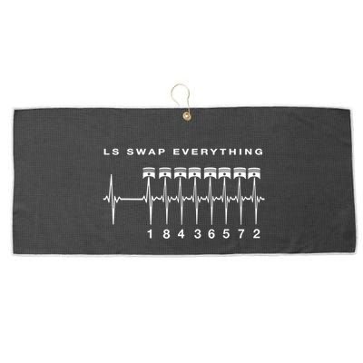 Ls Swap V8 Everything Car Enthusiast Mechanic Trucks Heartbe Funny Gift Large Microfiber Waffle Golf Towel
