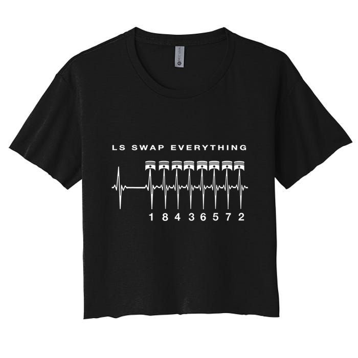 Ls Swap V8 Everything Car Enthusiast Mechanic Trucks Heartbe Funny Gift Crop Top