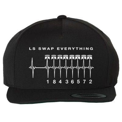 Ls Swap V8 Everything Car Enthusiast Mechanic Trucks Heartbe Funny Gift Wool Snapback Cap