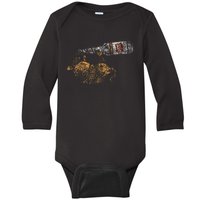 Lone Star Vintage Style Texas Armadillo Baby Long Sleeve Bodysuit