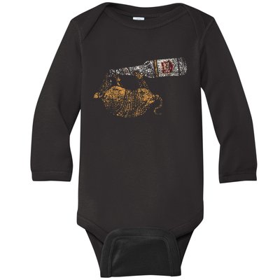 Lone Star Vintage Style Texas Armadillo Baby Long Sleeve Bodysuit