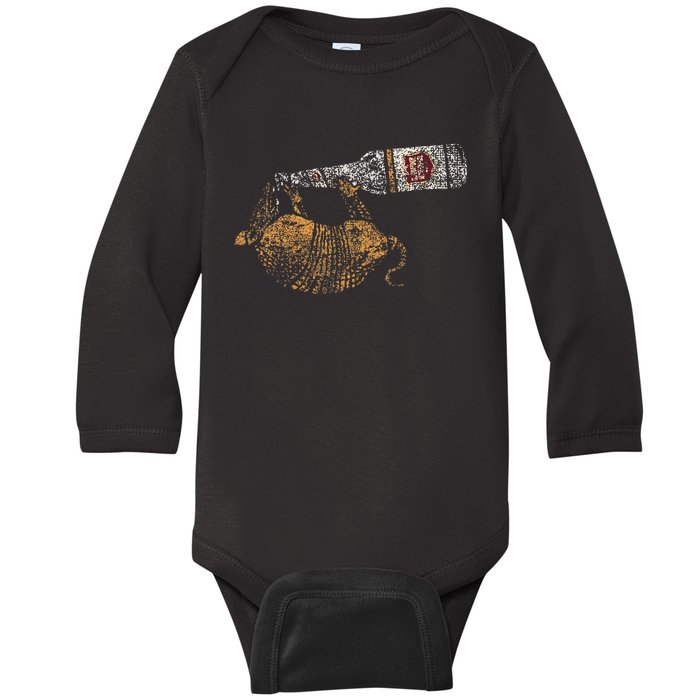 Lone Star Vintage Style Texas Armadillo Baby Long Sleeve Bodysuit