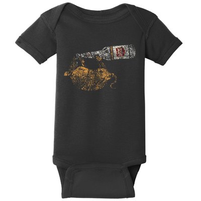 Lone Star Vintage Style Texas Armadillo Baby Bodysuit