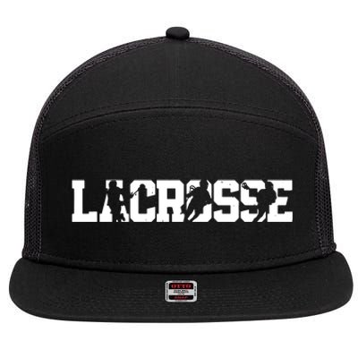 Lacrosse Stick Vintage Retro Gift 7 Panel Mesh Trucker Snapback Hat