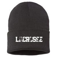 Lacrosse Stick Vintage Retro Gift Sustainable Knit Beanie