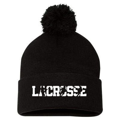 Lacrosse Stick Vintage Retro Gift Pom Pom 12in Knit Beanie