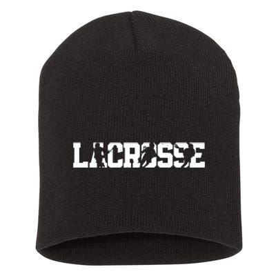 Lacrosse Stick Vintage Retro Gift Short Acrylic Beanie