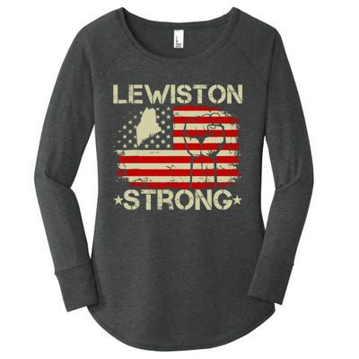 Lewiston Strong Vintage Usa Flag Women's Perfect Tri Tunic Long Sleeve Shirt