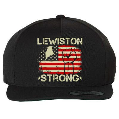 Lewiston Strong Vintage Usa Flag Wool Snapback Cap