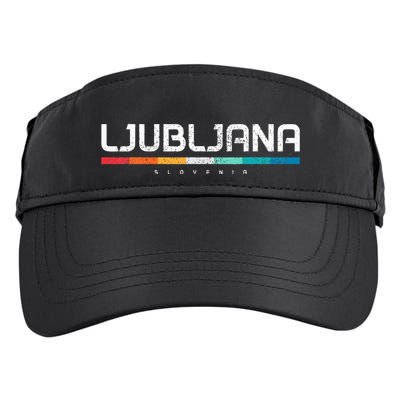 Ljubljana Slovenia Vintage Retro Slovenian Souvenir Adult Drive Performance Visor