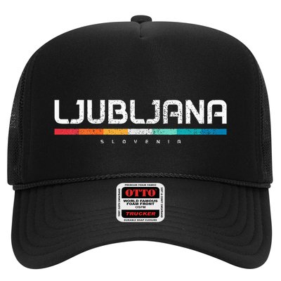 Ljubljana Slovenia Vintage Retro Slovenian Souvenir Trucker Hat