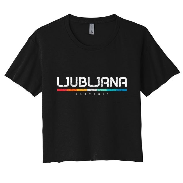 Ljubljana Slovenia Vintage Retro Slovenian Souvenir Crop Top