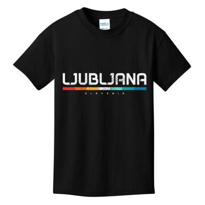 Ljubljana Slovenia Vintage Retro Slovenian Souvenir Kids T-Shirt