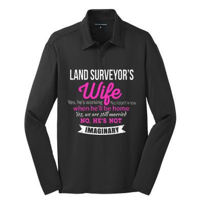 Land Surveyor's Wife Gift Funny Wedding Anniversary Silk Touch Performance Long Sleeve Polo